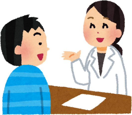 Illustration of a Female Pharmacist Consulting with a Male Patient
