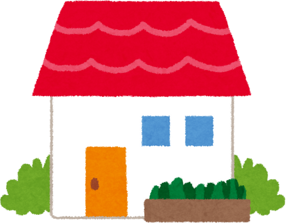 Cute Single-Story House with Red Roof Illustration